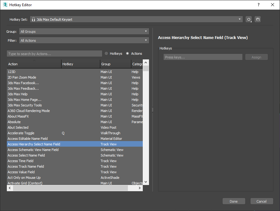 autodesk 3ds max 2018 keyboard shortcuts